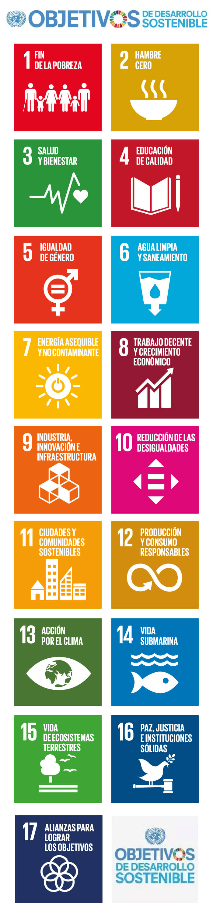 Infografia de los 17 Objetivos de Desarrollo Sostenible